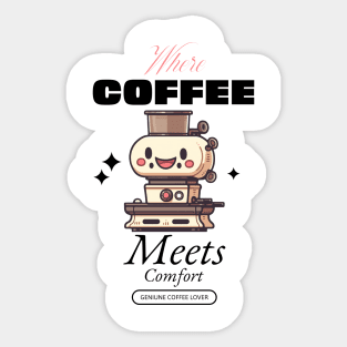 When Coffee Meets Comfort Sticker